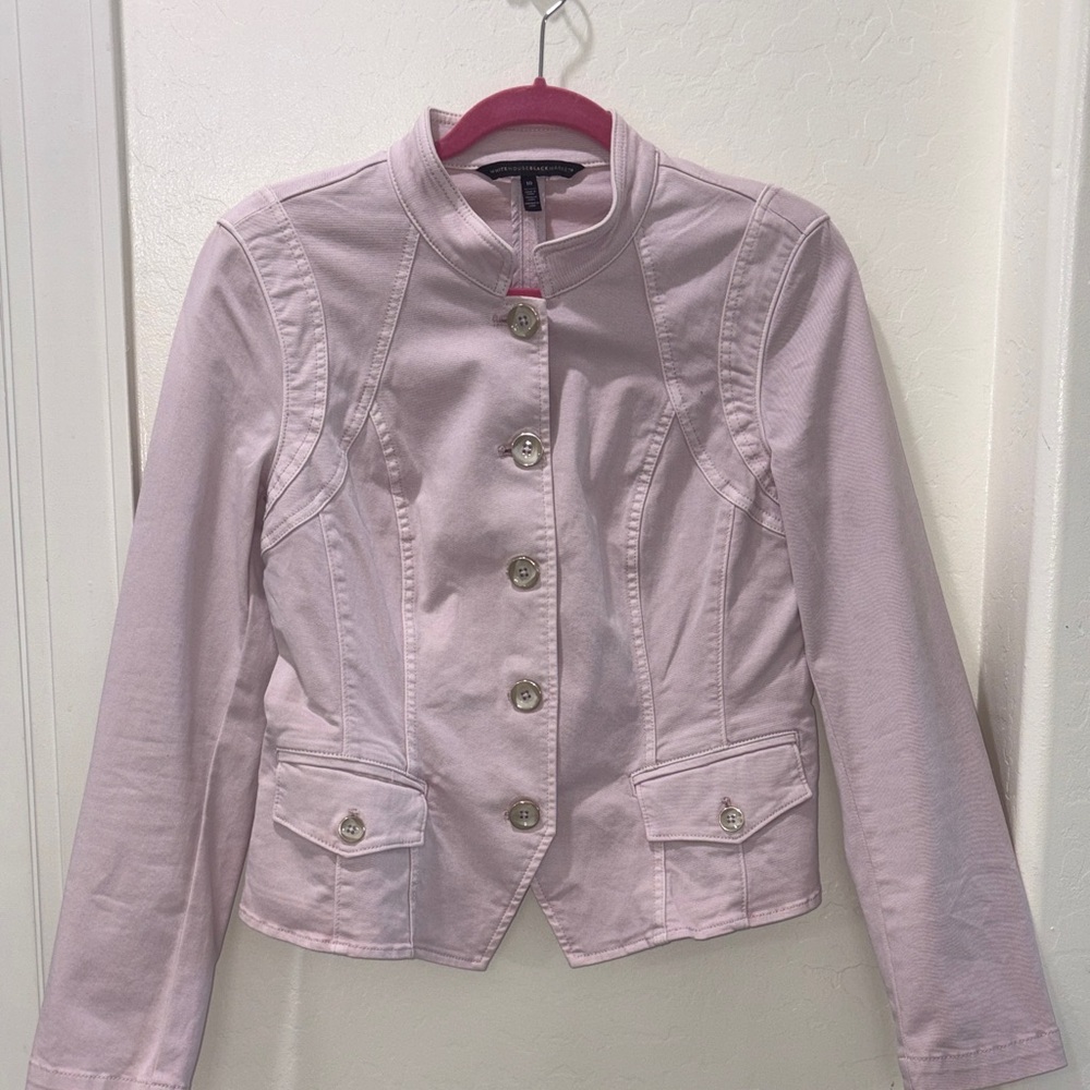 White House Black Market Light Pink Tailored Button Jacket